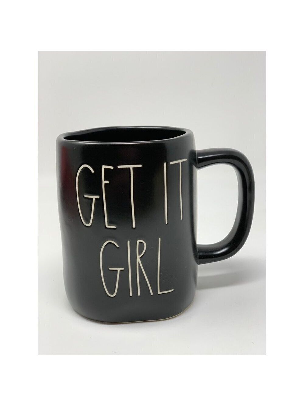 Rae Dunn Mug Ceramic Large GET IT Girl Coffee Cup Magenta LL Farmhouse Gift Blac